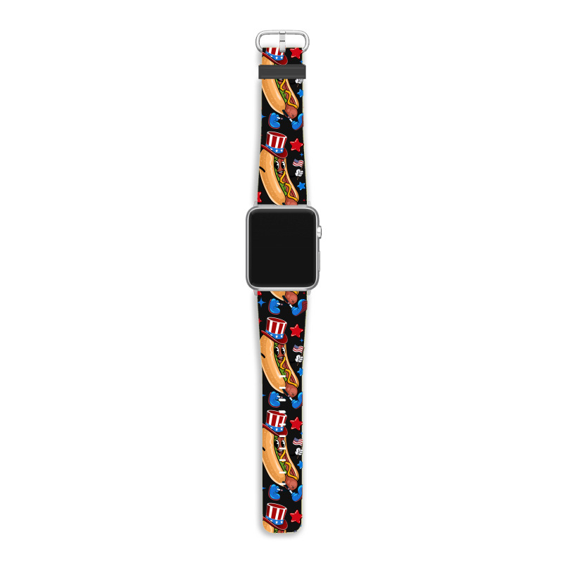 4th Of July Hot Dog Sleeve Dark Apple Watch Band | Artistshot