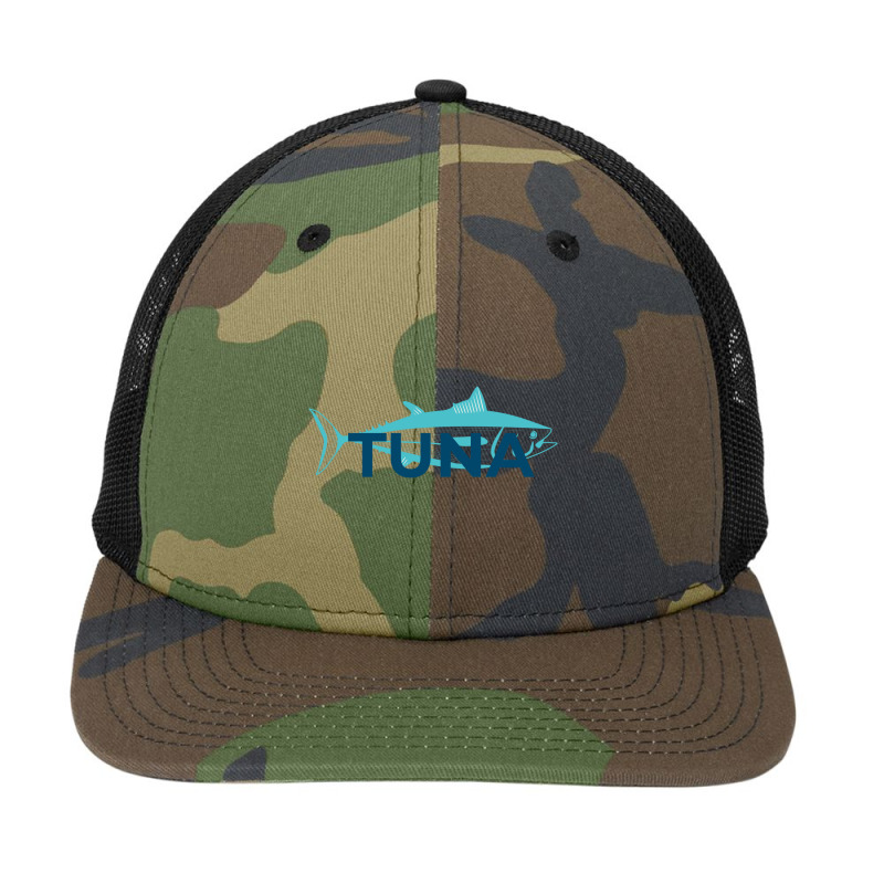 Line Art Blue Tuna Illustration Snapback Trucker Cap | Artistshot