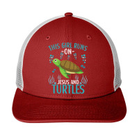 This Girl Runs On Jesus And Turtles Cute Sea Turtle Quote Snapback Trucker Cap | Artistshot