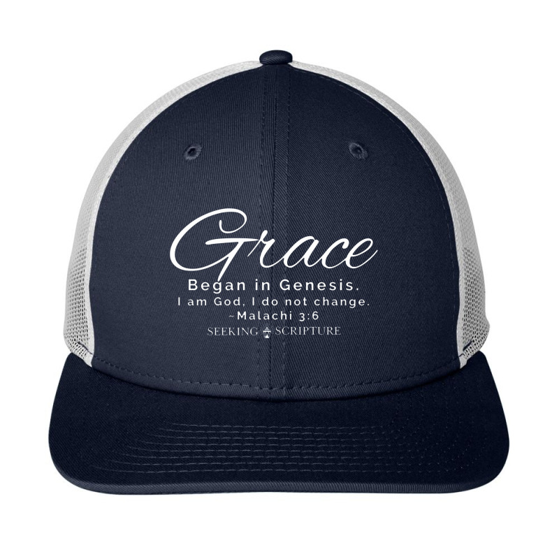 Grace Began In Genesis Script Edition Snapback Trucker Cap by pancingiwak | Artistshot