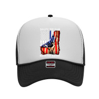 Salute The Flag Back The Badge Foam Trucker Hat | Artistshot