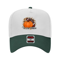 Tis The Season Thanksgiving Football Pumpkin Fall Football Adjustable Baseball Cap | Artistshot