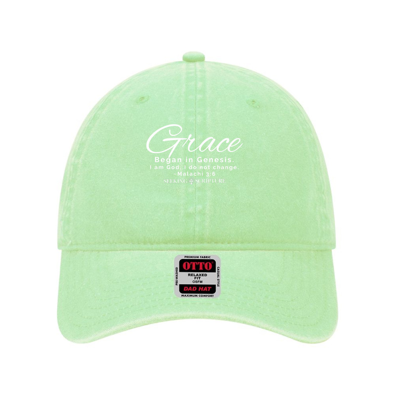 Grace Began In Genesis Script Edition Premium T Shirt Dyed Cap by Smykowskicalob1991 | Artistshot