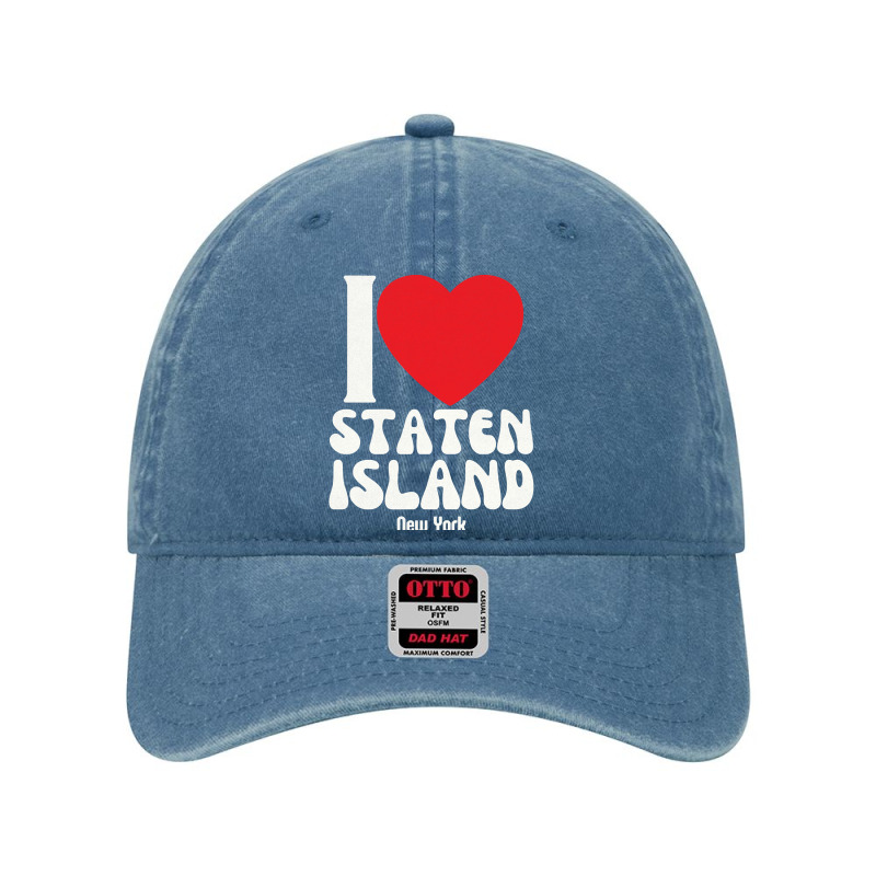 I Love Staten Island Lovers Retro Distressed Pullover Hoodie Dyed Cap by darelychilcoat1989 | Artistshot