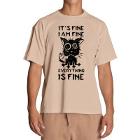 It's Fine I'm Fine Everything Is Fine Stressed Out Black Cat T Shirt Urban Heavy T-shirt | Artistshot