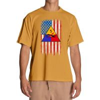 5th Armored Division 5th Ad American Flag Long Sleeve T Shirt Urban Heavy T-shirt | Artistshot