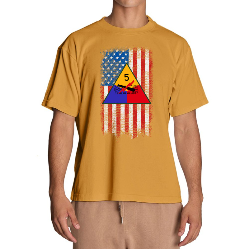 5th Armored Division 5th Ad American Flag Long Sleeve T Shirt Urban Heavy T-shirt | Artistshot