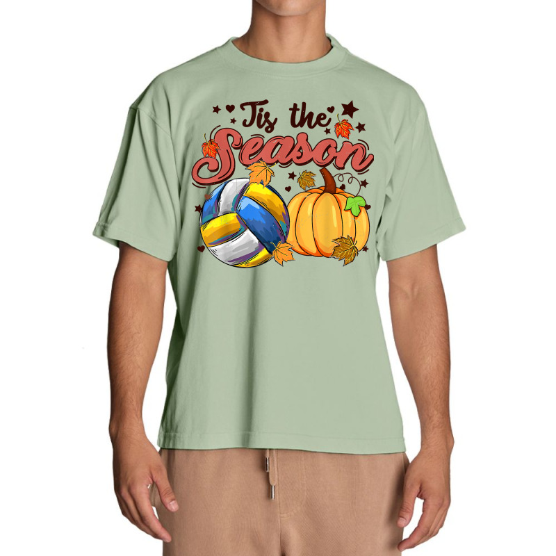 Tis The Season Volleyball Season Fall Vibes Autumn Retro T Shirt Urban Heavy T-shirt | Artistshot