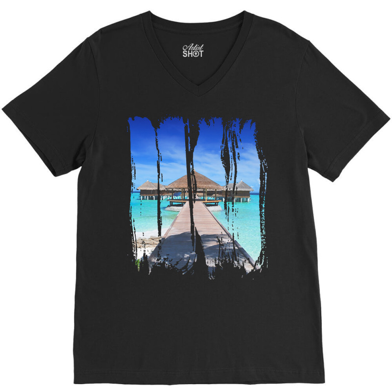 Maldives Gift Ideas T  Shirt Summer Beach Photography Maldives Holiday V-neck Tee | Artistshot