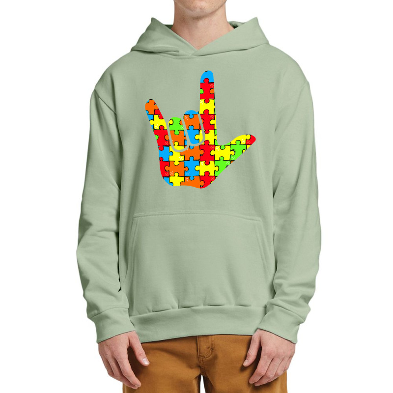 Asl Love Sign Language Autism Gift Awareness Support T Shirt Urban Pullover Hoodie by DianneHenderson91 | Artistshot