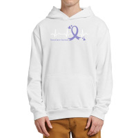 Heartbeat Periwinkle Blue Ribbon Stomach Cancer Awareness T Shirt Urban Pullover Hoodie | Artistshot