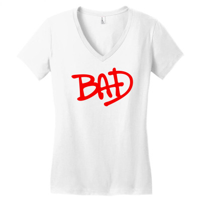 Bad Retro Michael Jackson Women's V-neck T-shirt Designed By Irvandwi2