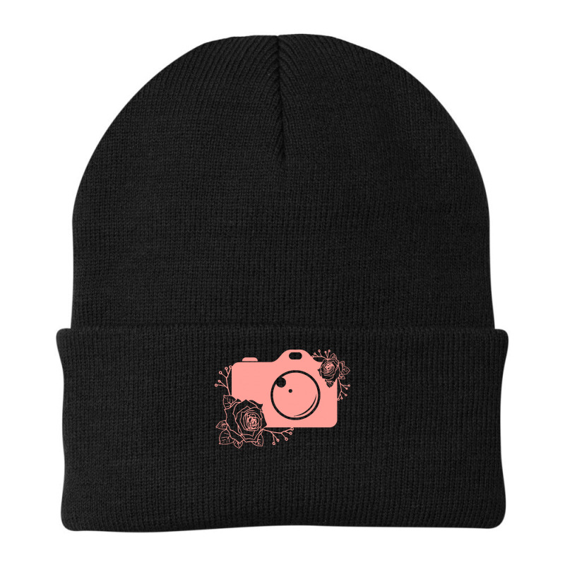 Photographer T  Shirt Pink Camera Silhouette T  Shirt Beanie by candlegoodwill | Artistshot