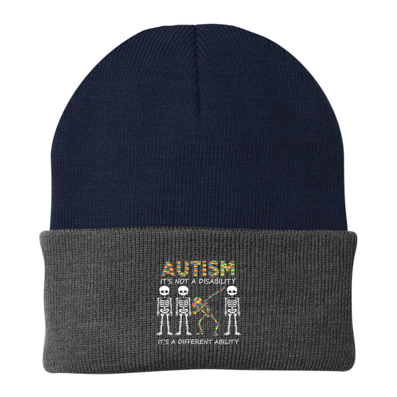 Autism Its A Different Ability Dabbing Skeleton Beanie by ErikaYescas | Artistshot