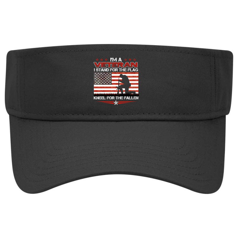 Stand For The Flag Kneel For The Fallen: Usa Veteran Visor hat by LisaSnyder | Artistshot