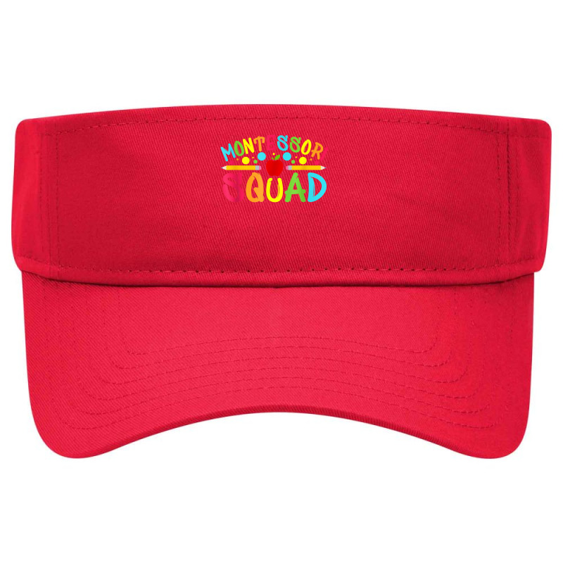 Funny Montessori Squad Montessori Teacher Back To School T Shirt Visor Hat | Artistshot