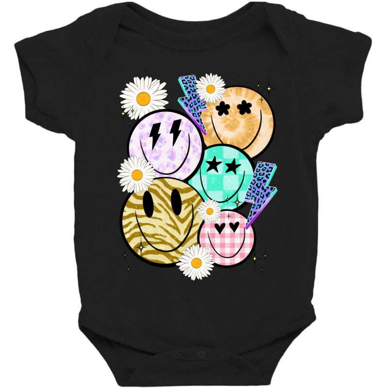 Smiley Face Collage Distressed Smiley Face Baby Bodysuit by Oma's Magic World | Artistshot