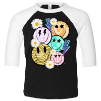 Smiley Face Collage Distressed Smiley Face Toddler 3/4 Sleeve Tee | Artistshot