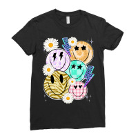 Smiley Face Collage Distressed Smiley Face Ladies Fitted T-shirt | Artistshot