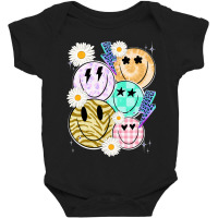 Smiley Face Collage Distressed Smiley Face Baby Bodysuit | Artistshot