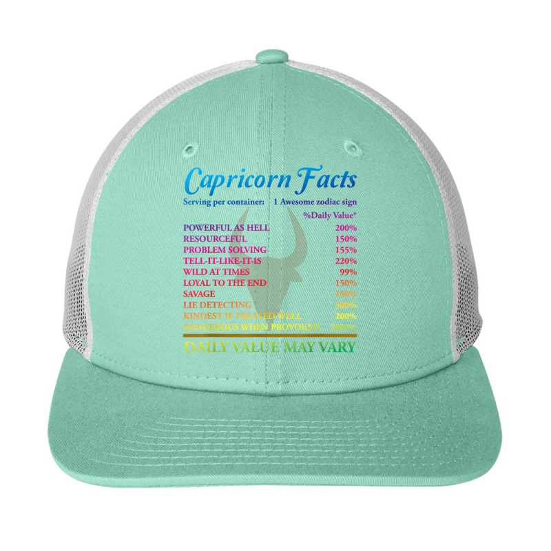 Capricorn Facts Birthday Zodiac Sign T Shirt Snapback Trucker Cap | Artistshot