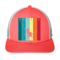 Skiing Silhouette Sport Activity Vector Graphic Snapback Trucker Cap | Artistshot