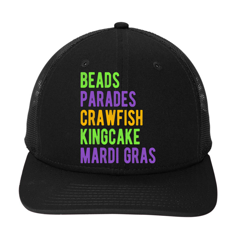 Beads, Parades, Crawfish, Kingcake, Mardi Gras T Shirt Snapback Trucker Cap | Artistshot