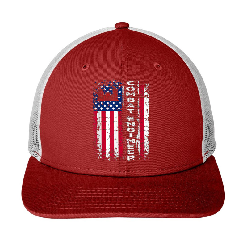 Combat Engineer Distressed American Flag   U.s. Military Snapback Trucker Cap by saterseim | Artistshot