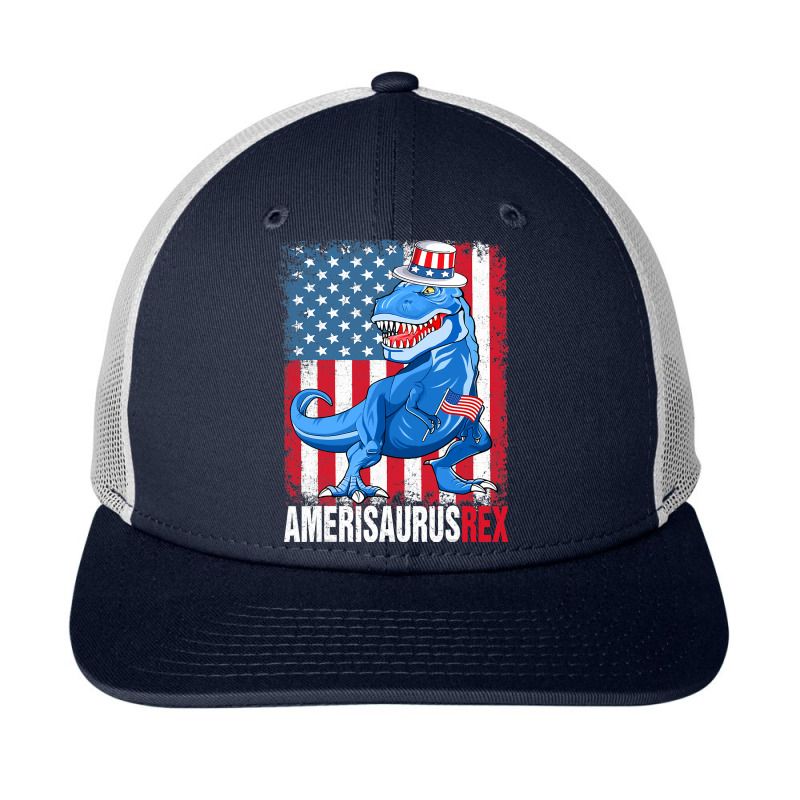 Dinosaur 4th Of July Kids Boys Men A.me.ri.saurus T Rex Funny T Shirt Snapback Trucker Cap | Artistshot