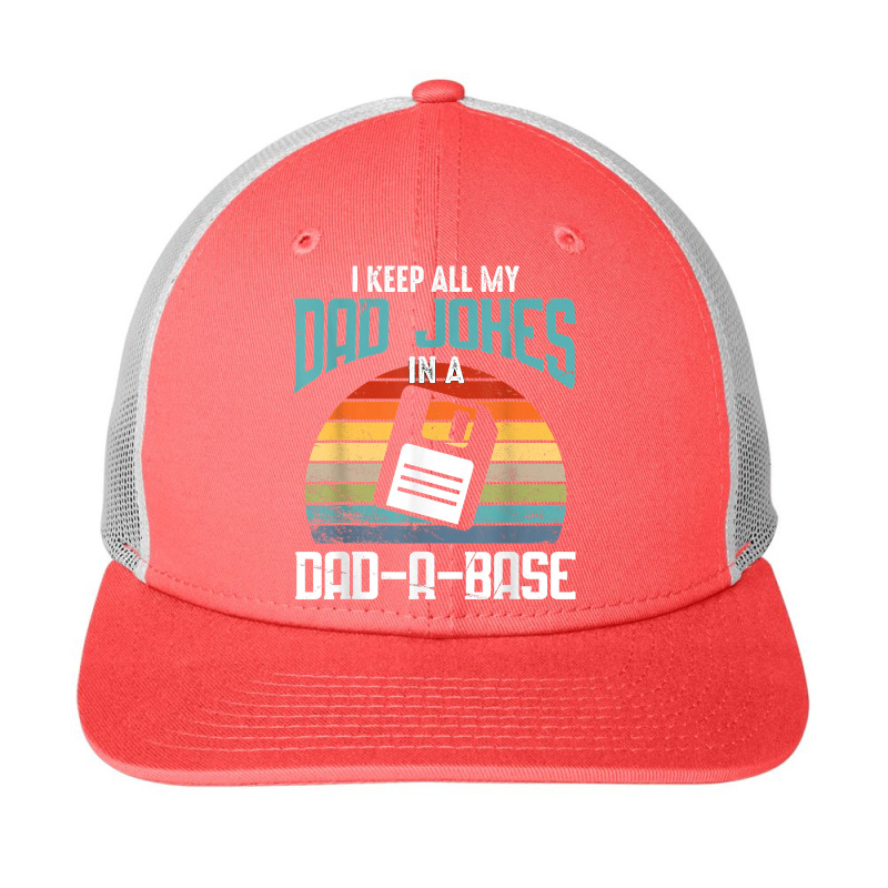 Funny Dad Jokes Database Pun Best Dad Humor Fathers Day T Shirt Snapback Trucker Cap by alayziahollars | Artistshot