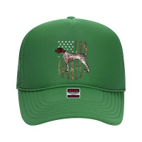 Camo American Flag German Shorthaired Pointer 4th Of July T Shirt Foam Trucker Hat | Artistshot