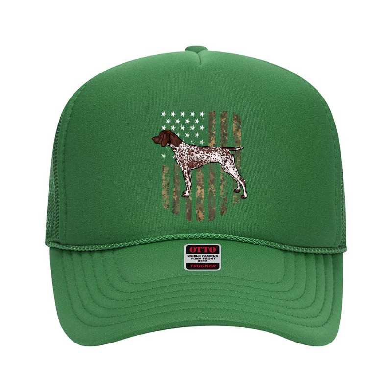 Camo American Flag German Shorthaired Pointer 4th Of July T Shirt Foam Trucker Hat by kalellwhistlehunt | Artistshot