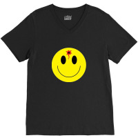 Smiley Face With Bullet Hole V-neck Tee | Artistshot