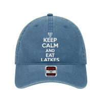 Keep Calm Eat Latkes Hanukkah Jewish Celebration Holiday Premium T Shi Dyed Cap | Artistshot