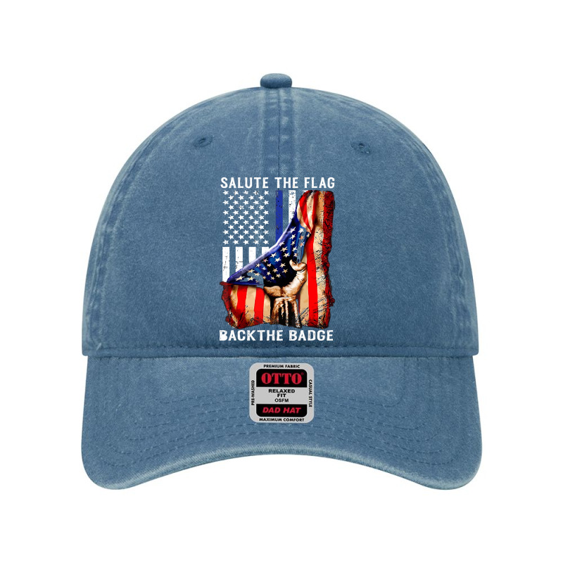 Salute The Flag Back The Badge Dyed Cap by cagurdenny | Artistshot