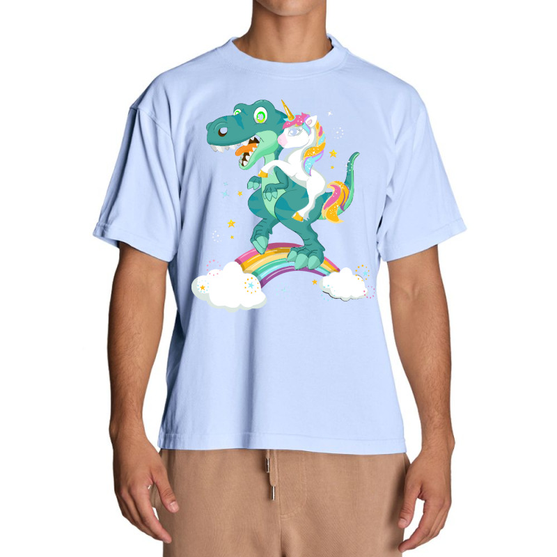 Unicorn Riding T  Shirt Unicorn Riding T Rex Dinosaur Boys Girls T  Sh Urban Heavy T-shirt by huntingsignpost | Artistshot