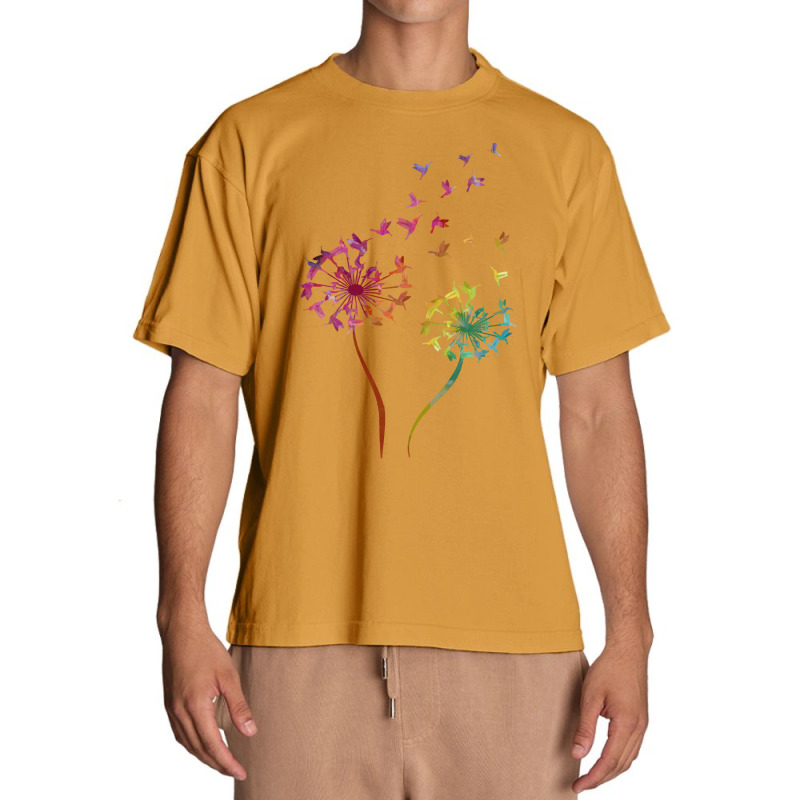 Flower Dandelion Hummingbird T  Shirt Tie Dye Dandelion Hummingbird Fl Urban Heavy T-shirt by jortiz790 | Artistshot