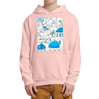 Santorini Blue And White Paradise Urban Pullover Hoodie | Artistshot