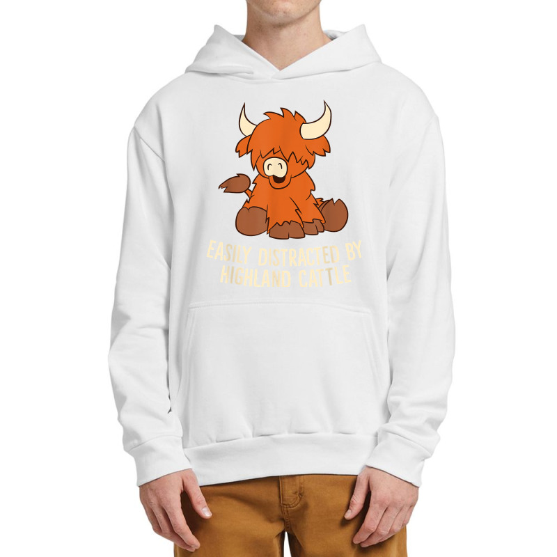 Scottish Highland Cattle   Easily Distracted Highland Cattle T Shirt Urban Pullover Hoodie | Artistshot