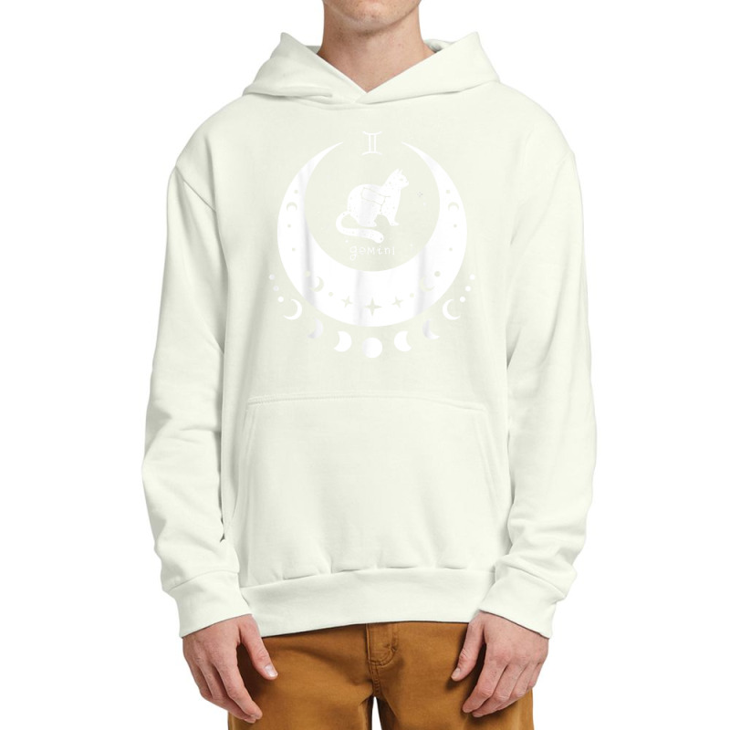 Zodiac Gemini Horoscope Astrology Sign Cat Crescent Moon T Shirt Urban Pullover Hoodie | Artistshot