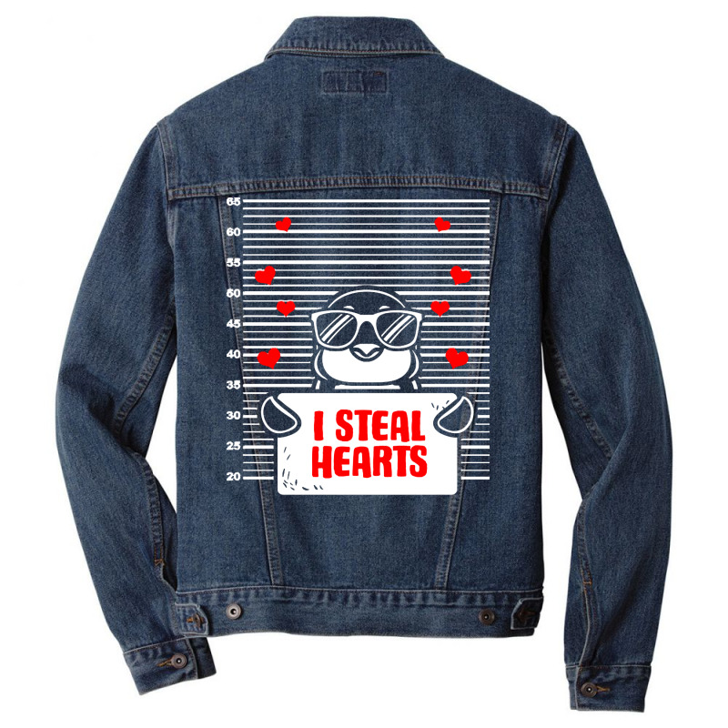 Penguin T  Shirt Penguin Valentines Day Bird Lover Valentine Penguin Men Denim Jacket | Artistshot