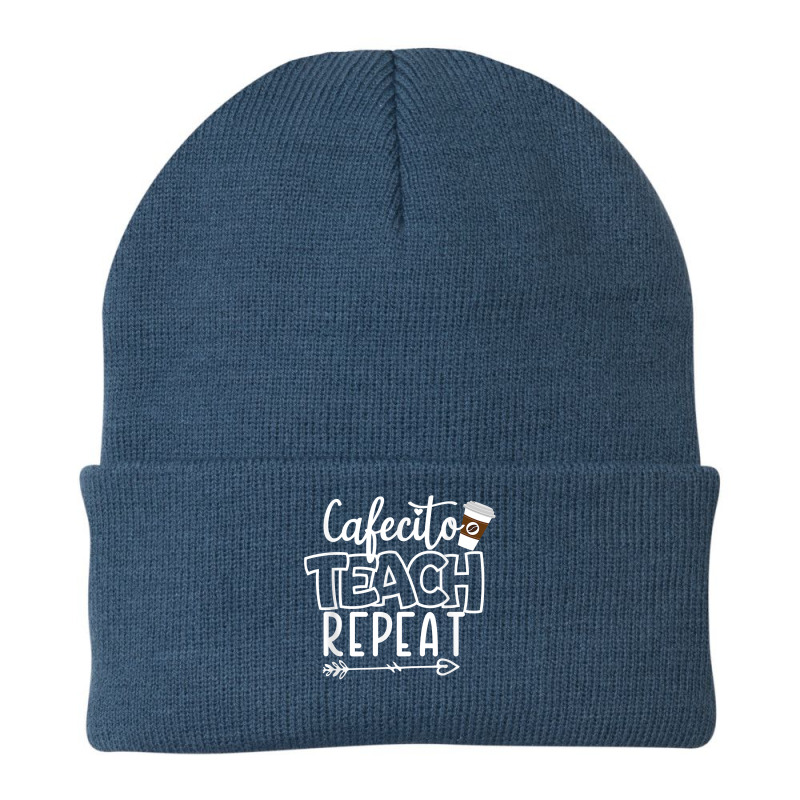 Cafecito Teach Repeat Bilingual Spanish Teacher Bilingue T Shirt Beanie by mikidicosmo | Artistshot