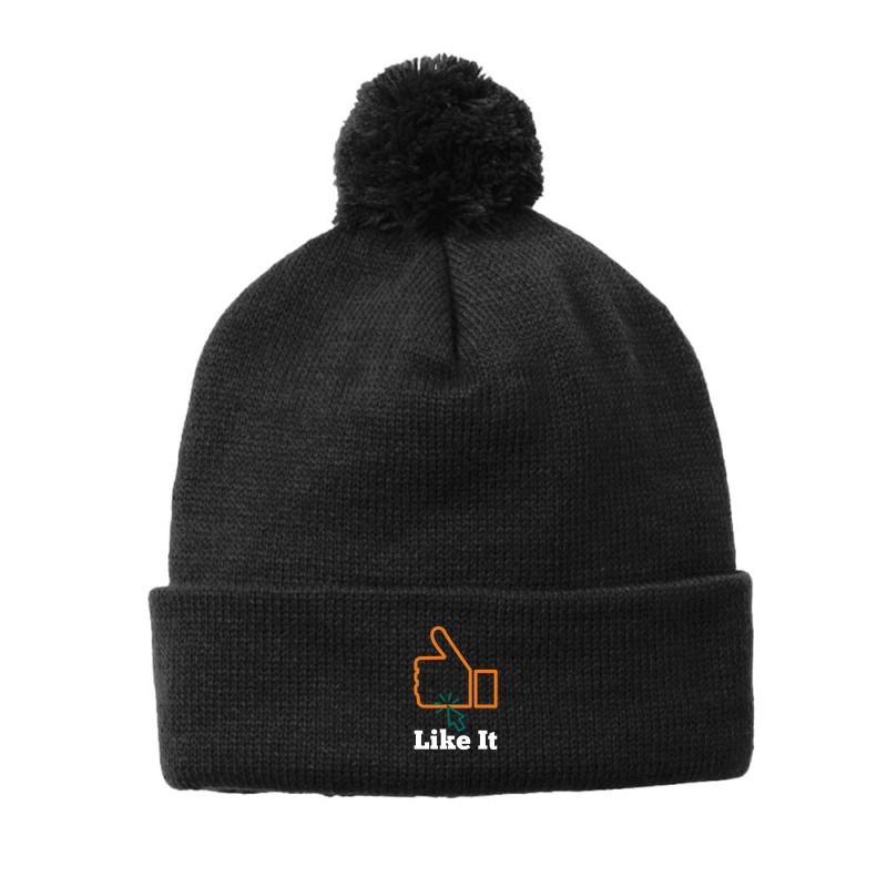 Like It For Social Media Influanser Pom Pom Beanie by Ravi._.Dattani | Artistshot