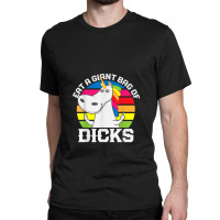 Eat A Giant Bag Of Dicks Unicorn Flipping The Bird Adult Gag Classic T-shirt | Artistshot