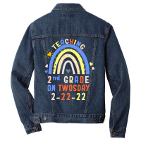 Teaching 2nd Grade On Twosday 2 22 22 H T  Shirt Teaching 2nd Grade On Men Denim Jacket | Artistshot