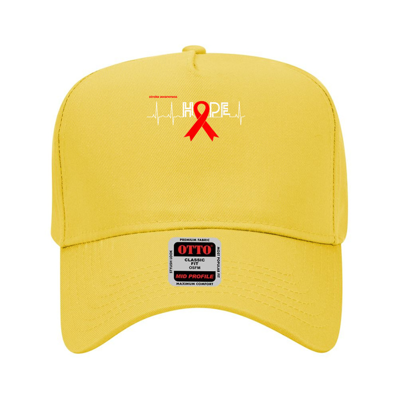 Hope  Awareness Month Products Red Ribbon Stroke Awareness T Shirt Adjustable Baseball Cap | Artistshot