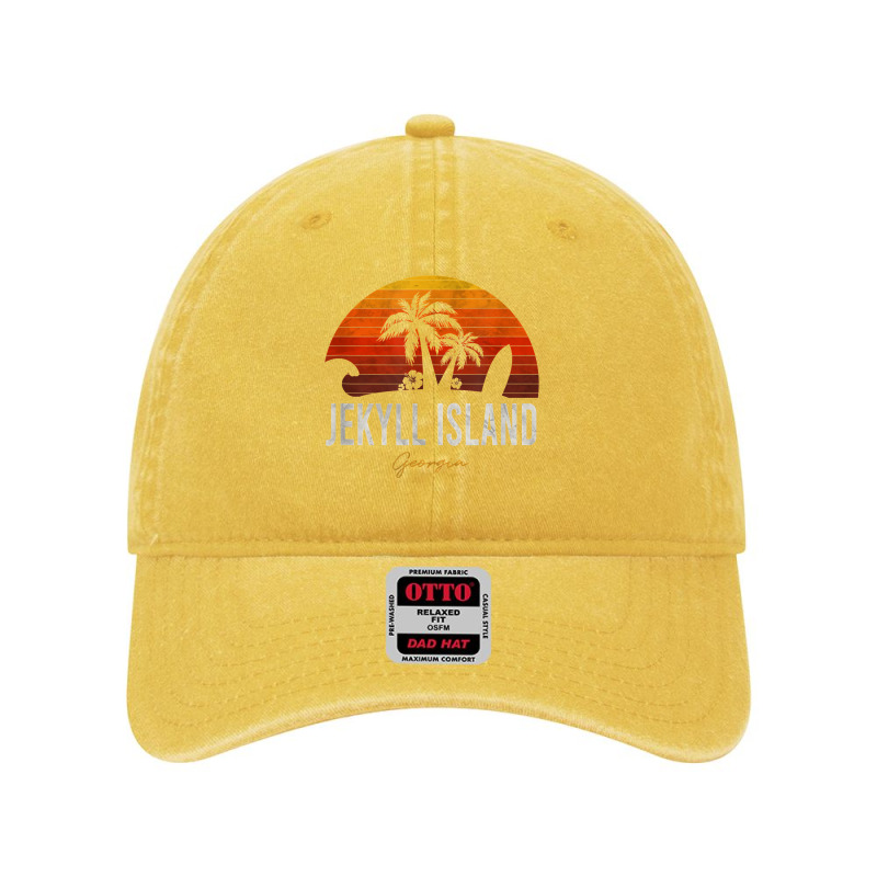 Jekyll Island Beach Georgia Ga Palms Vacation Surf Sundown T Shirt Dyed Cap by kalellwhistlehunt | Artistshot