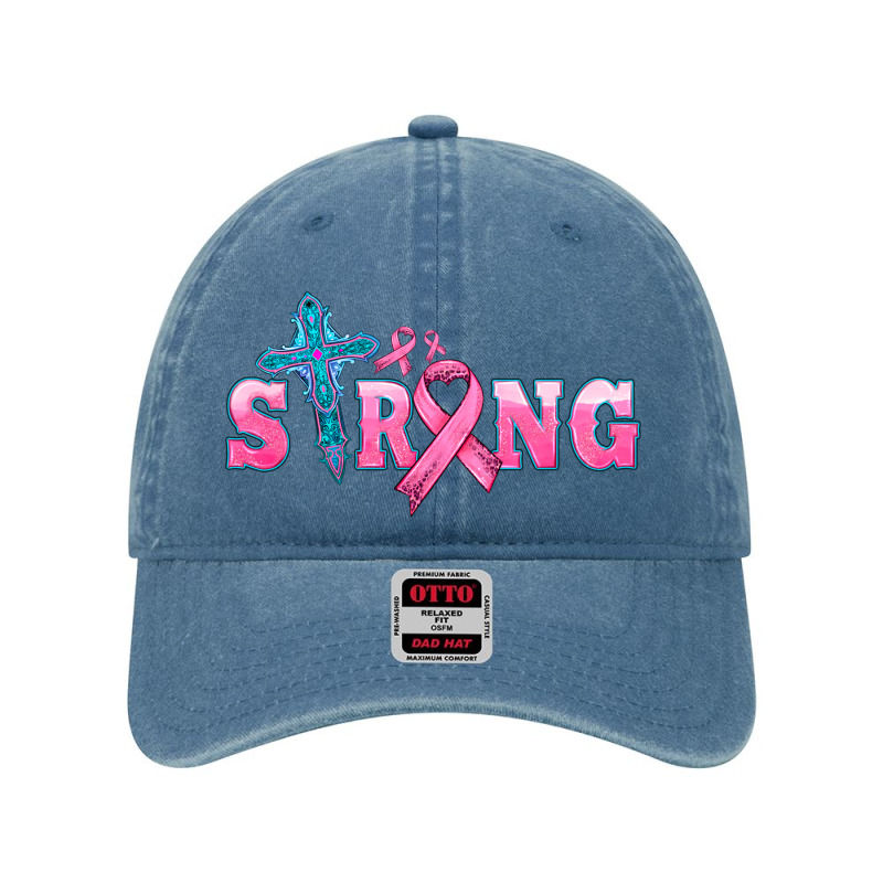 Strong With Cross Ribbon Dyed Cap | Artistshot