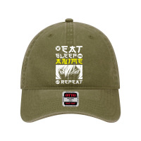 Eat Sleep Anime Repeat Tee Funny Dyed Cap | Artistshot