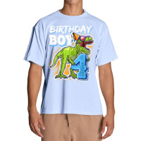 Birthday Boy 4 4th Birthday T Rex Dinosaur Party Gift Boys For Men Wom Urban Heavy T-shirt | Artistshot